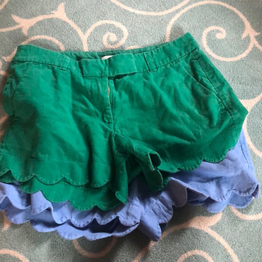 Jcrew scallop edge shirts- blue and green